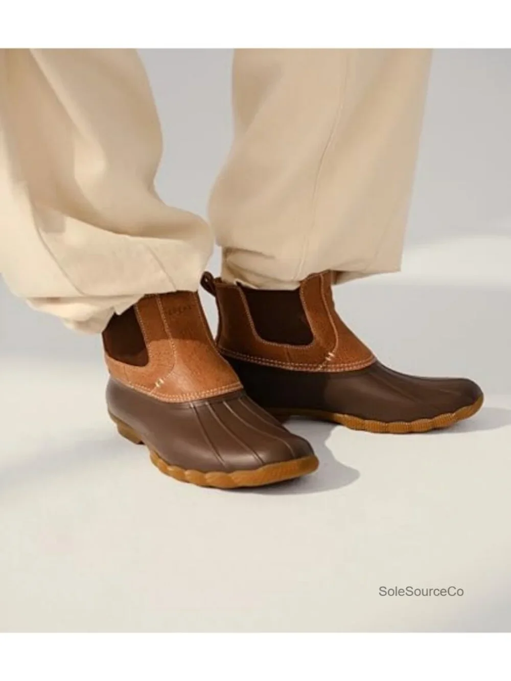 Waterproof Leather Chelsea Duck Boot with Thermal Lining